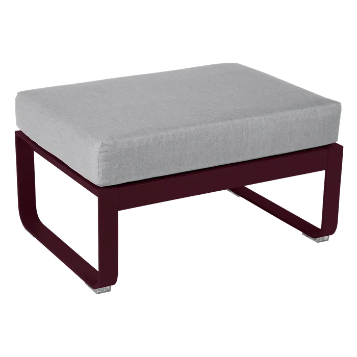 Fermob - Bellevie - Canapé (Pouf) - Cerise Noire - Coussins Gris Flanelle (En stock)