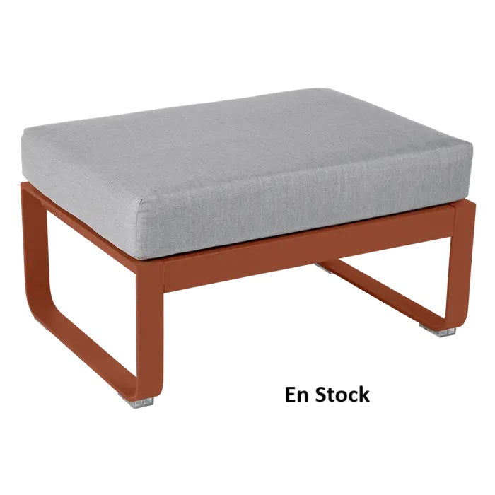 Fermob - Bellevie - Canapé (Pouf) - Ocre Rouge - Coussins Gris Flanelle (En stock)