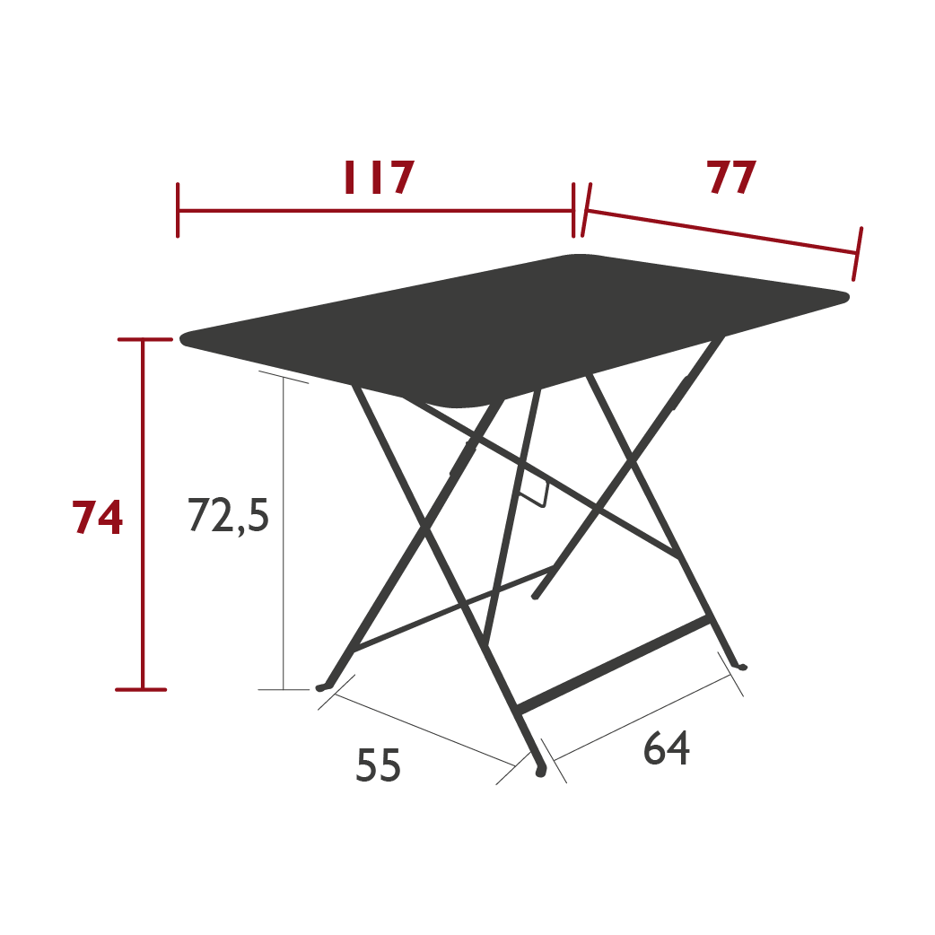 Fermob - Bistro - Table - 117 x 77 x H74 - Acier - Romarin (En stock)