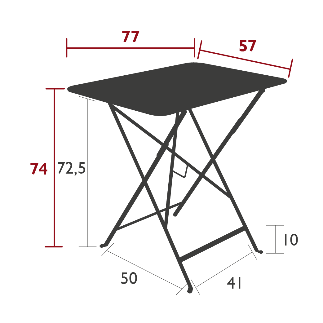 Fermob - Bistro - Table - 77 x 57 x H74 - Acier - Pesto (En Stock)