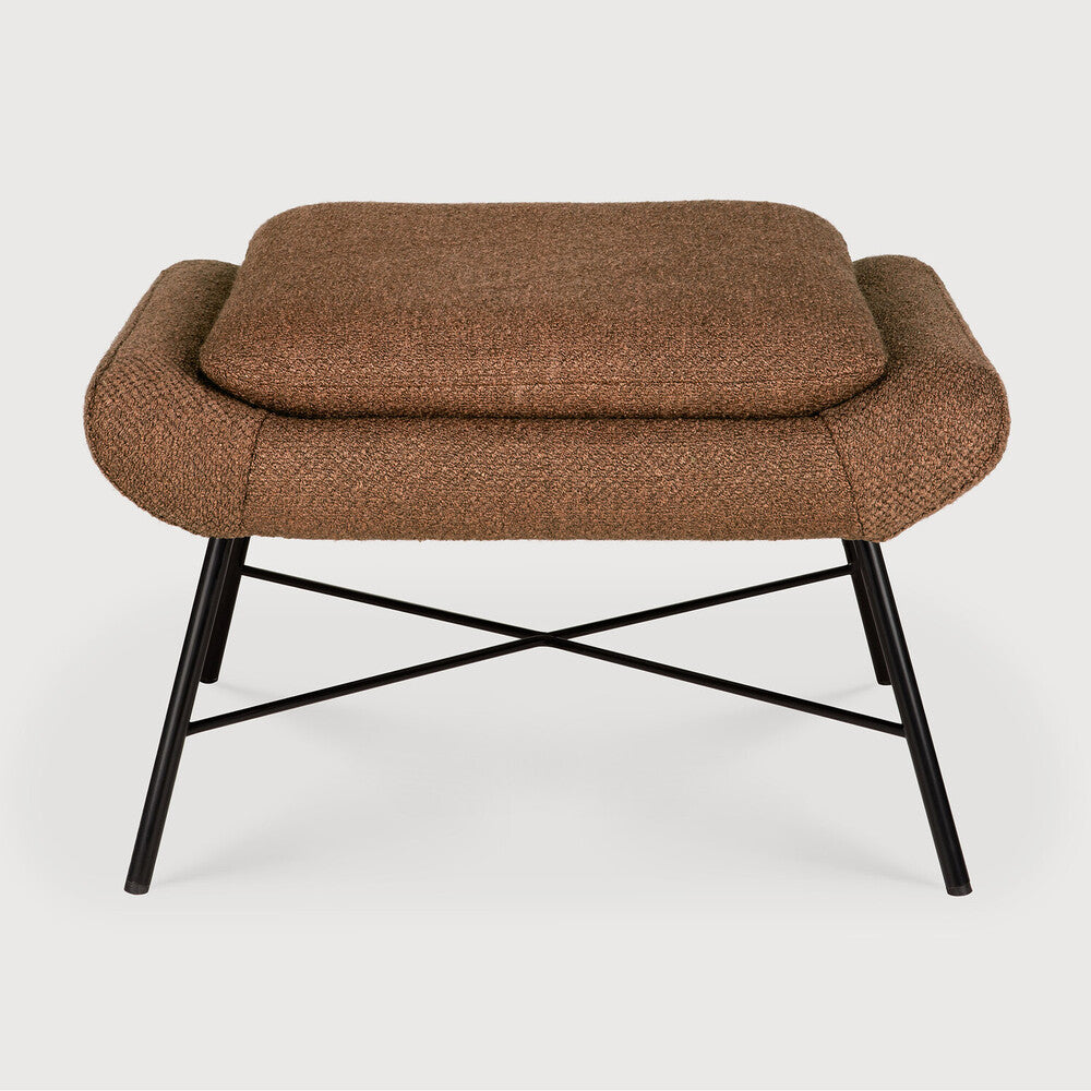 Ethnicraft - repose-pied Barrow - 60 x 45 x H38 - Tissus "Off white", "Ginger", "Pine Green" ou "Cooper"