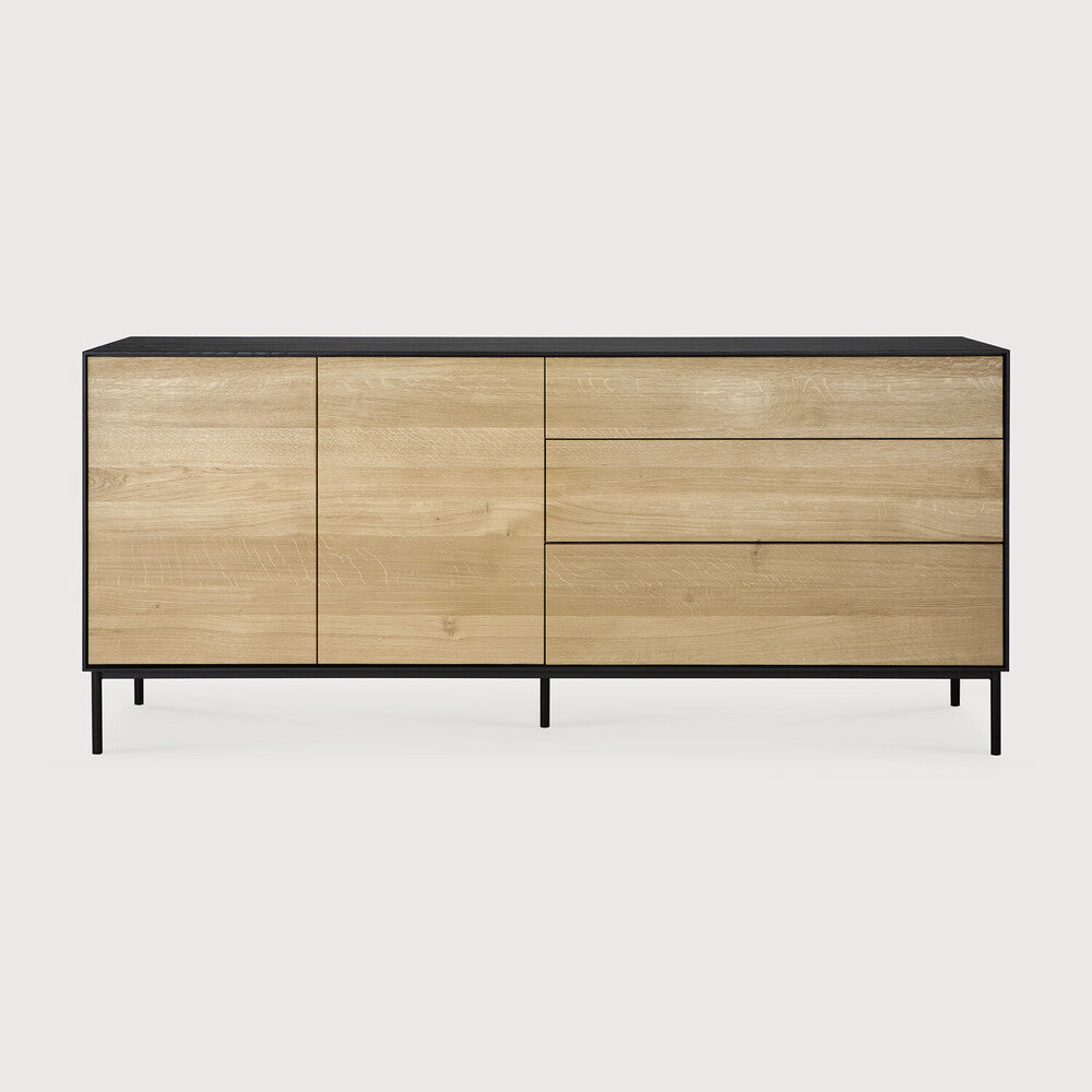 Ethnicraft - Buffet Blackbird - Chêne massif (encadrement noir) - L.180 X 45 x H.80