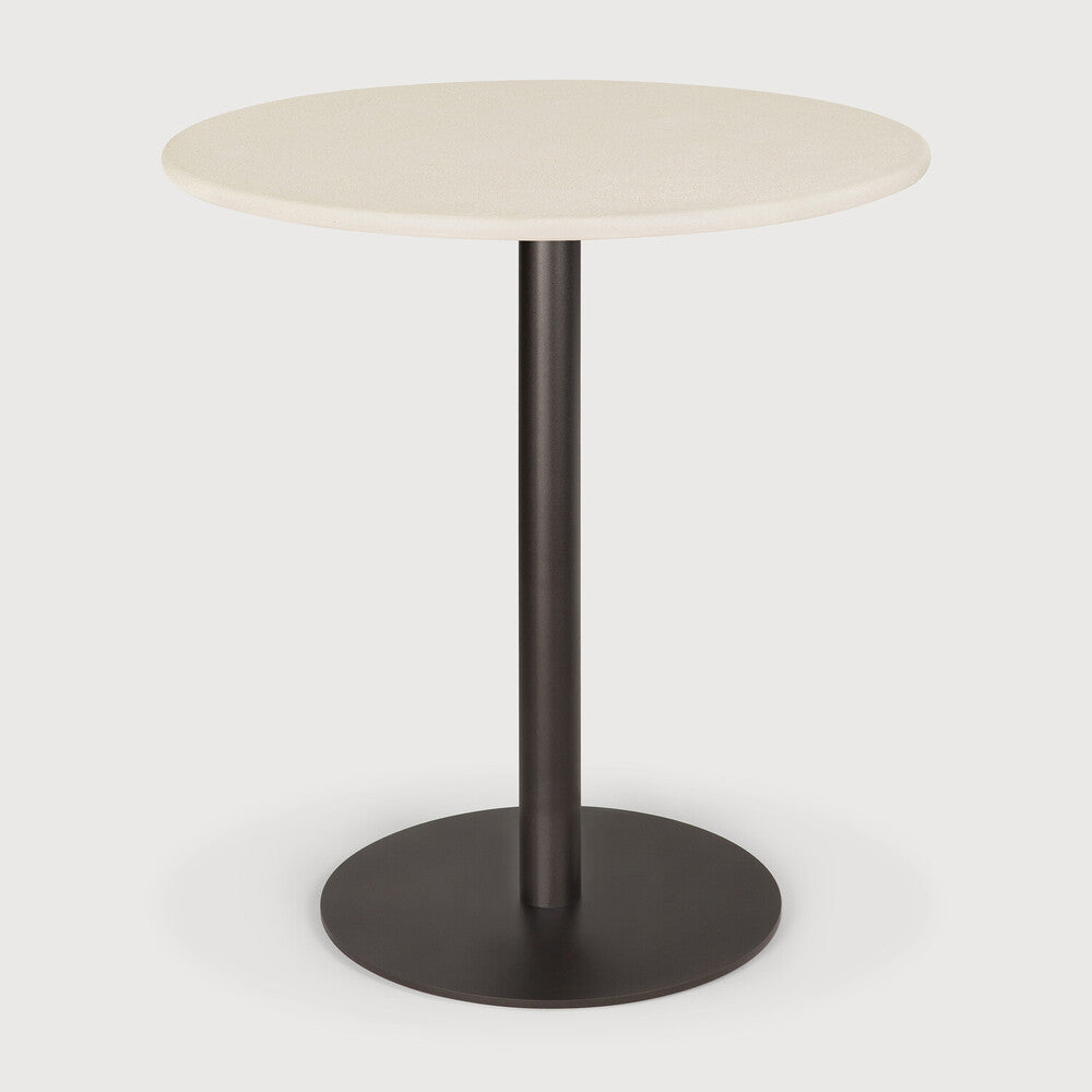 Ethnicraft - Table Blend ronde - Microciment Blanc Cassé - Diam. 70 x H76