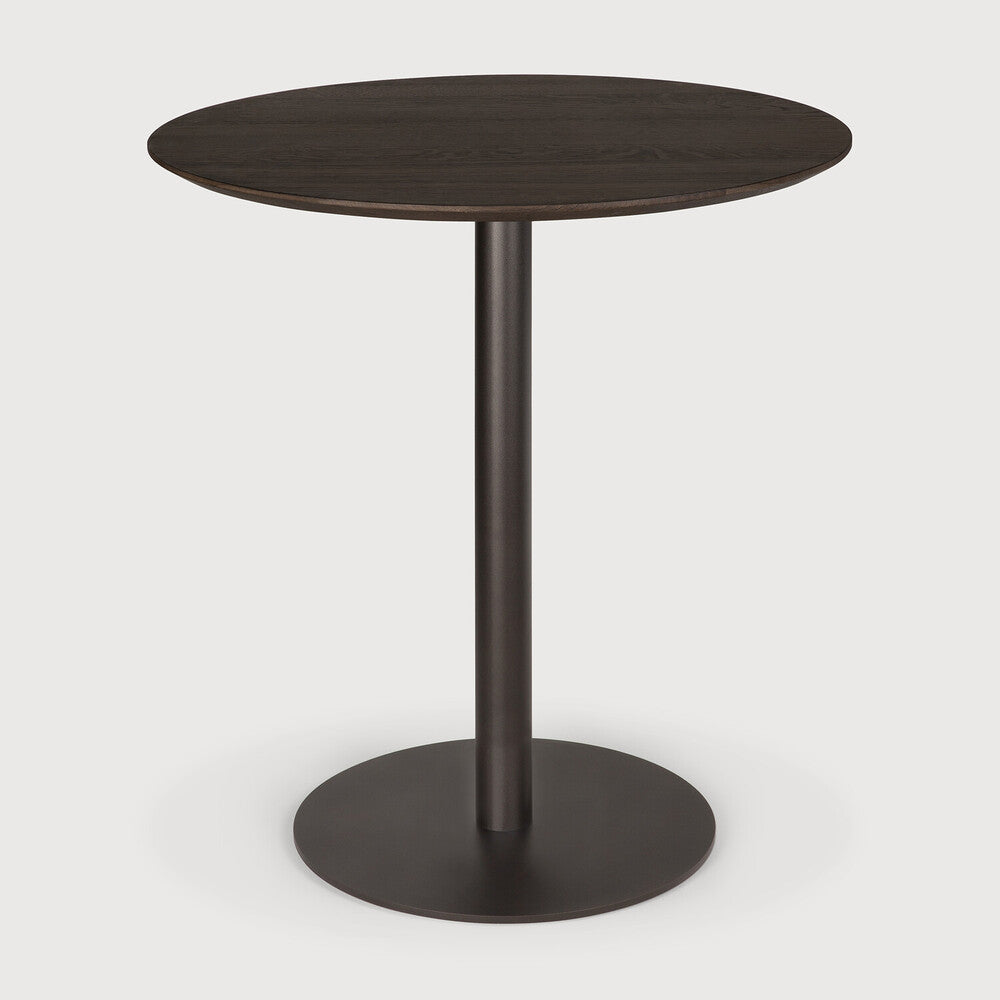 Ethnicraft - Table Blend ronde - Chêne Massif Brun Verni - Diam. 70 x H76