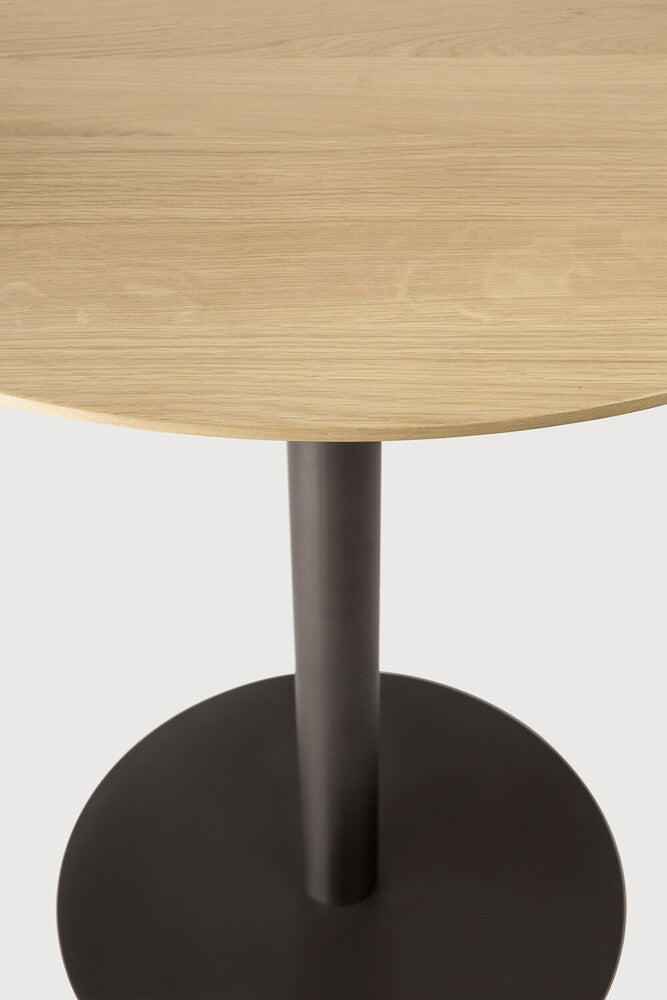 Ethnicraft - Table Blend ronde - Chêne Massif Verni - Diam. 70 x H76