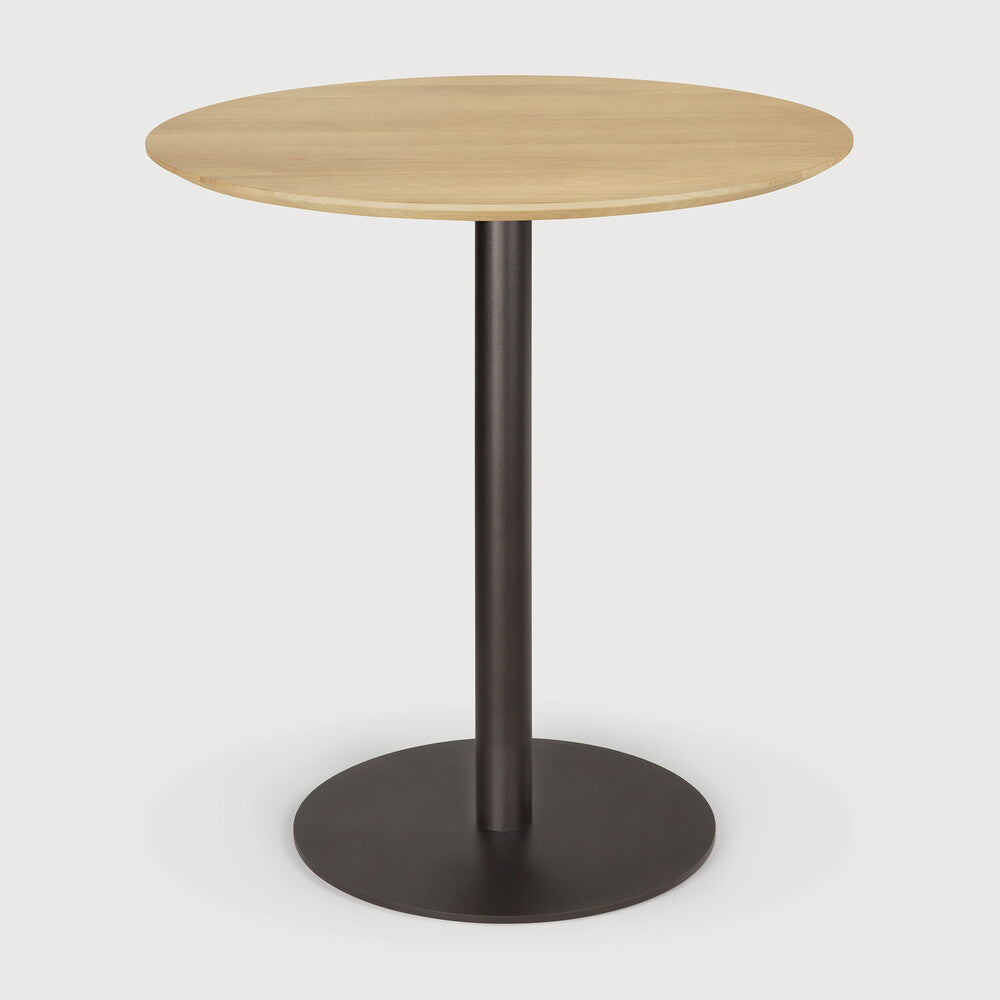 Ethnicraft - Table Blend ronde - Chêne Massif Verni - Diam. 70 x H76
