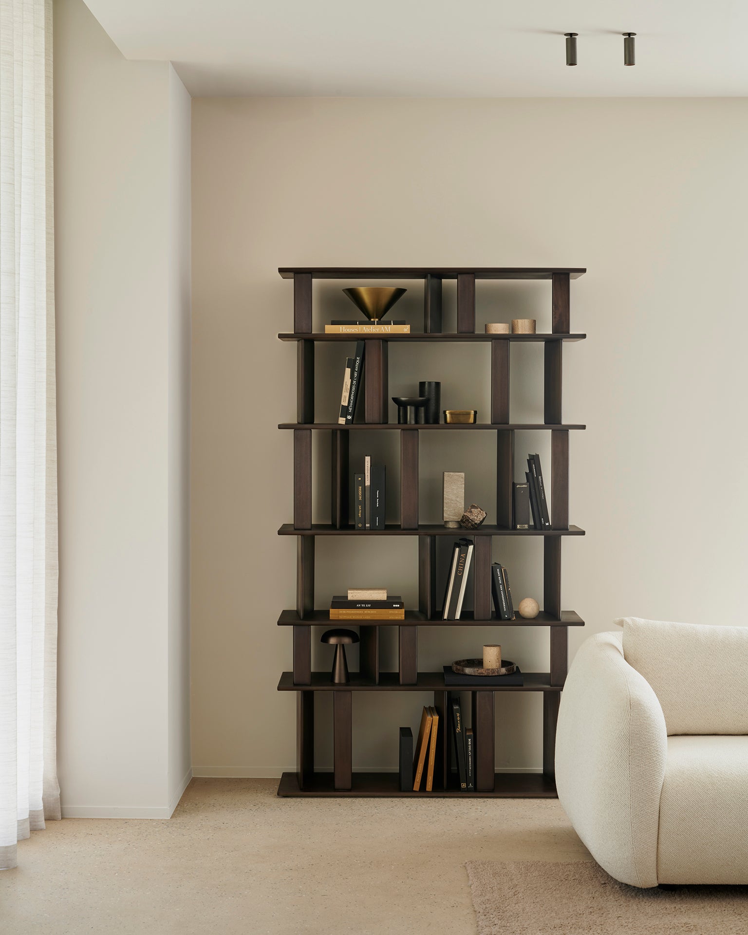 Ethnicraft - Etagère Block - Acajou verni Expresso - 120 x 33 x H207