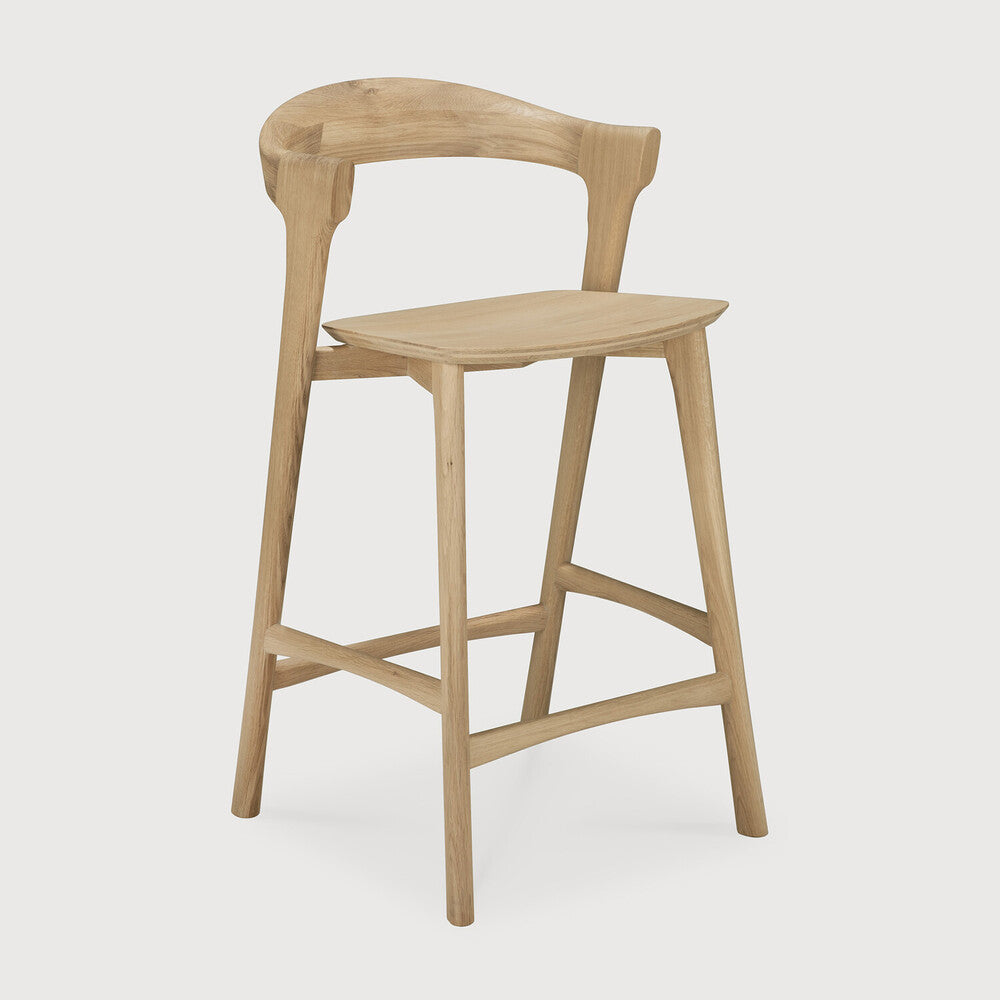 Ethnicraft - Tabouret de bar Bok - Chêne verni - Hauteur d'assise 95cm