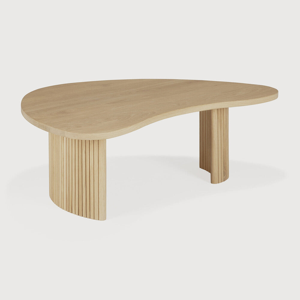 Ethnicraft - Table basse Boomerang - Chêne massif huilé - 90 x 61 x H29