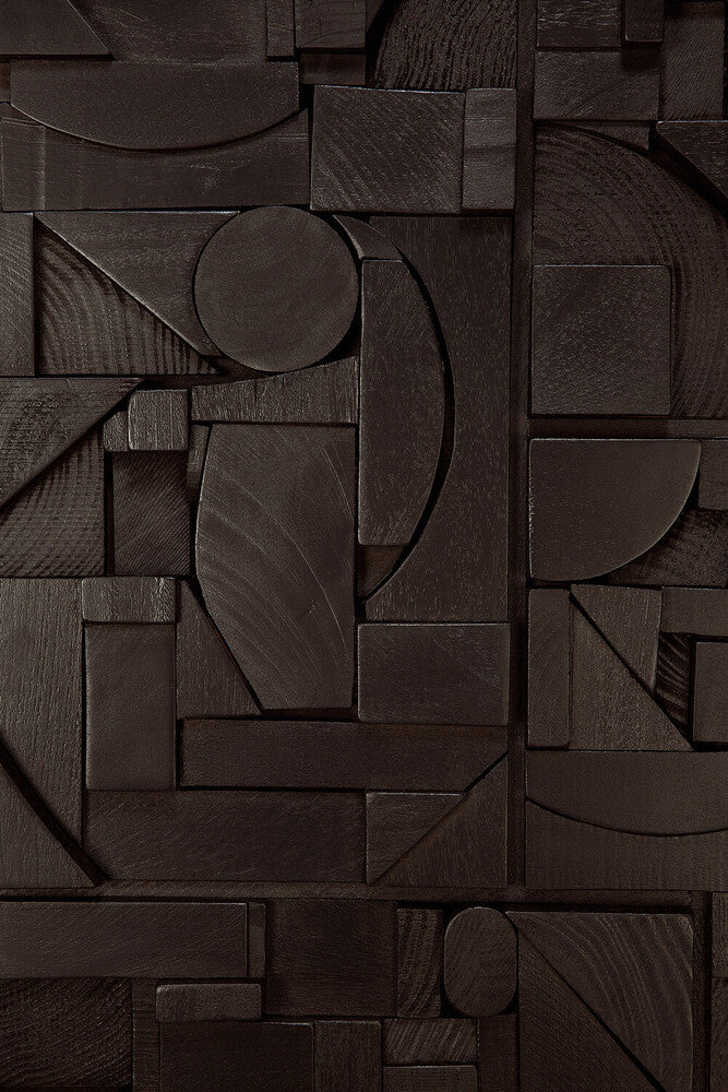 Ethnicraft - Décoration Murale Bricks - Black - Teck Verni - 60 x 50 x 4 (-30%)