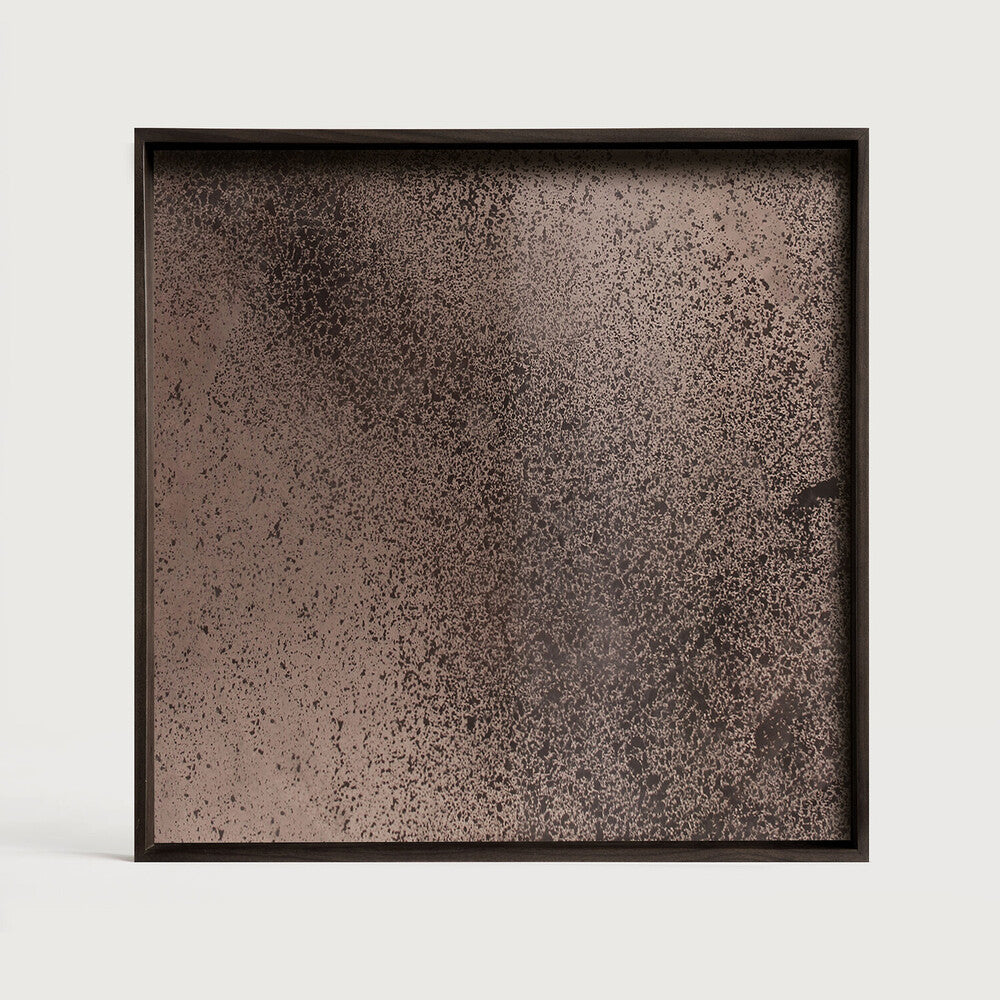 Ethnicraft - Plateaux carrés en Miroir "Bronze Aged" - taille L - 51 x 51 x H4