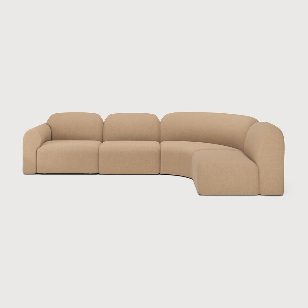 Ethnicraft - Canapé modulaire Bulky – Composition C - Quatre Elements - Dim. 388 cm