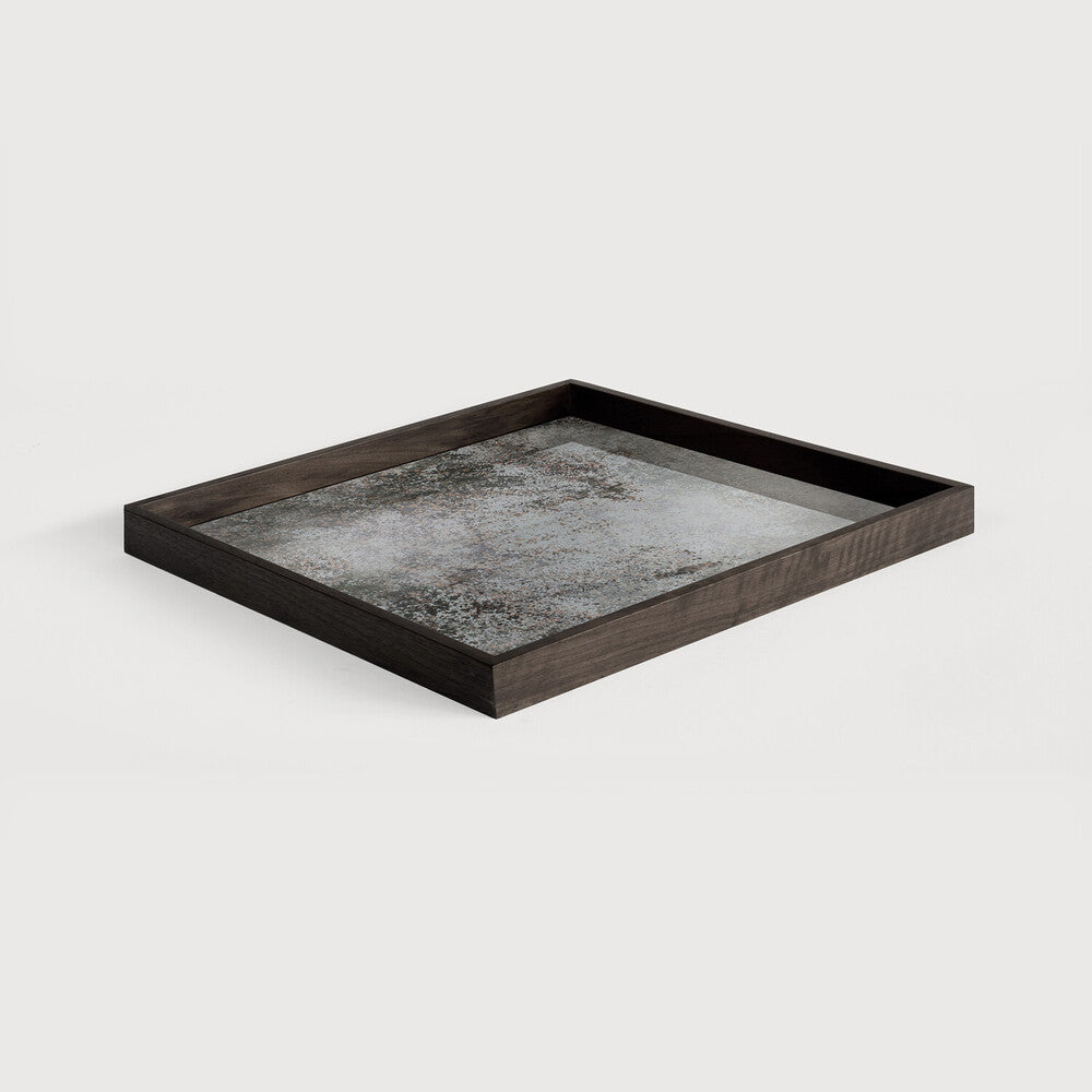 Ethnicraft - Plateaux carrés en Miroir "Clear Aged" - taille L - 51 x 51 x H4