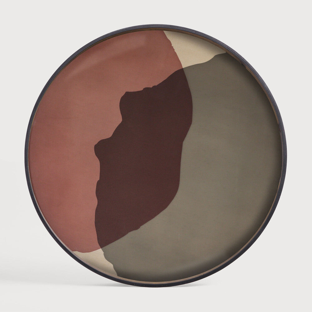 Ethnicraft - Plateau Combinated Dots Pinot - Glass - rond - XL - Diamètre 92 x H4