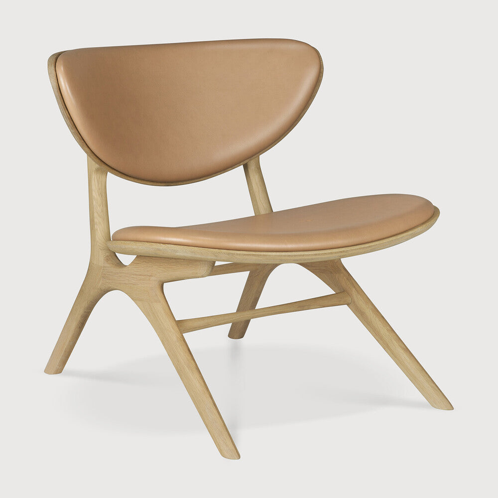 Ethnicraft - Fauteuil Eye - Chêne verni - Cuir Sienna - 74 x 77 x H73