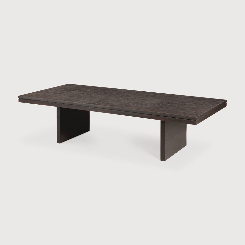 Ethnicraft - Table basse Grooves - Teck Noir Verni - 135 x 65 x H34