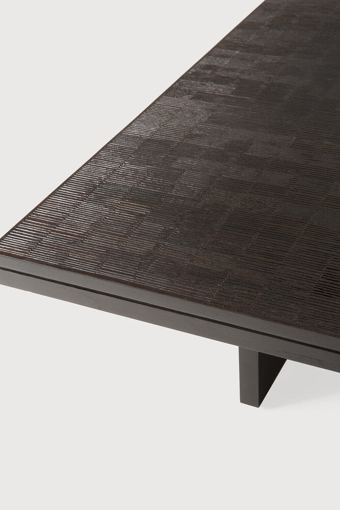 Ethnicraft - Table basse Grooves - Teck Verni - 140 x 110 x H34