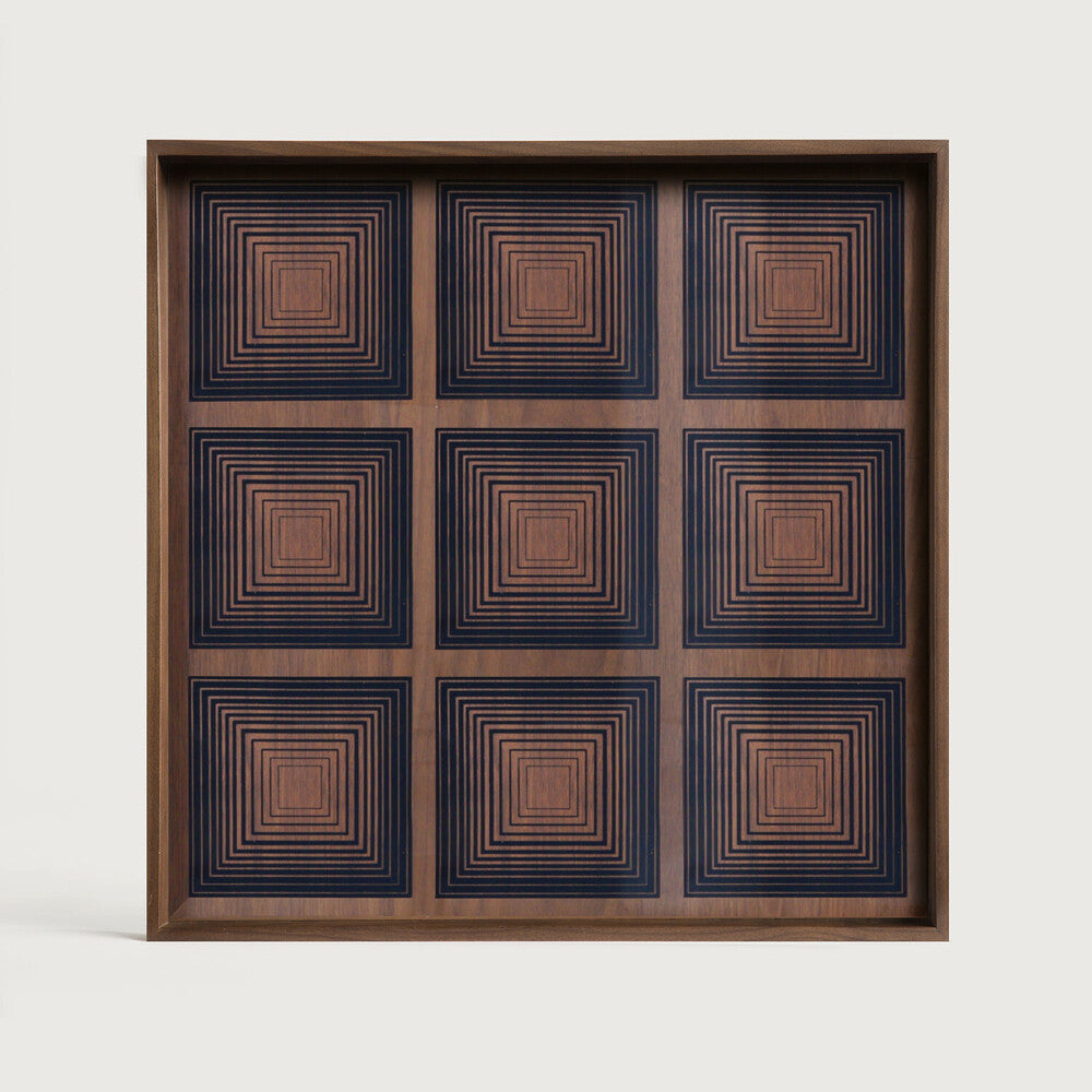 Ethnicraft - Plateaux carrés en verre "Ink" - taille L - 51 x 51 x H4