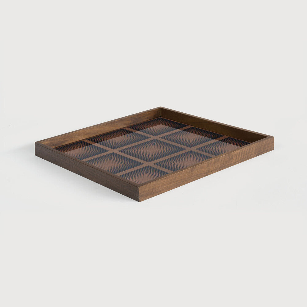 Ethnicraft - Plateaux carrés en verre "Ink" - taille L - 51 x 51 x H4
