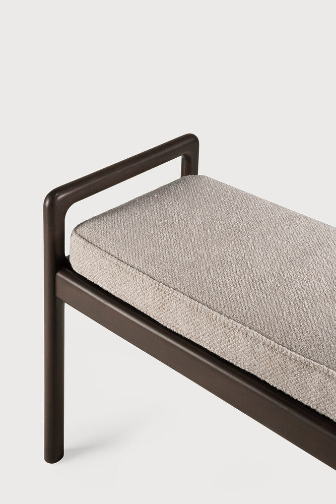 Ethnicraft - Banc Jack - Acajou verni - coussin tissus Ivory