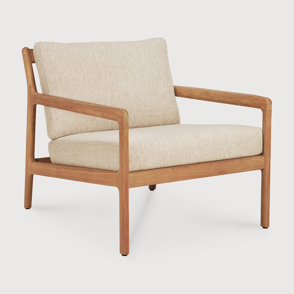 Ethnicraft - Outdoor - Fauteuil Jack - Teck massif - Tissus Off White, Natural ou Mocha
