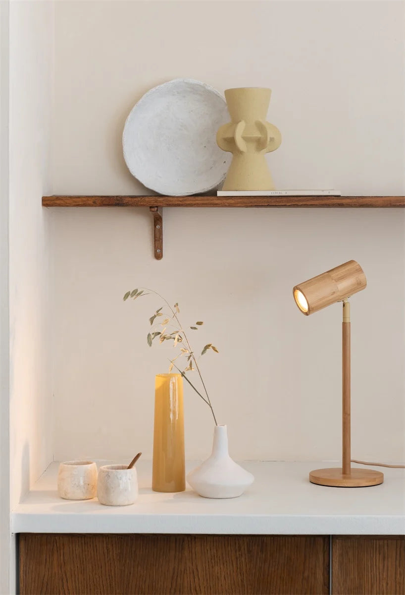 GOOD&MOJO - Lampe de table Java -  Noir ou Naturel - H. 47 - Diamètre Base 18