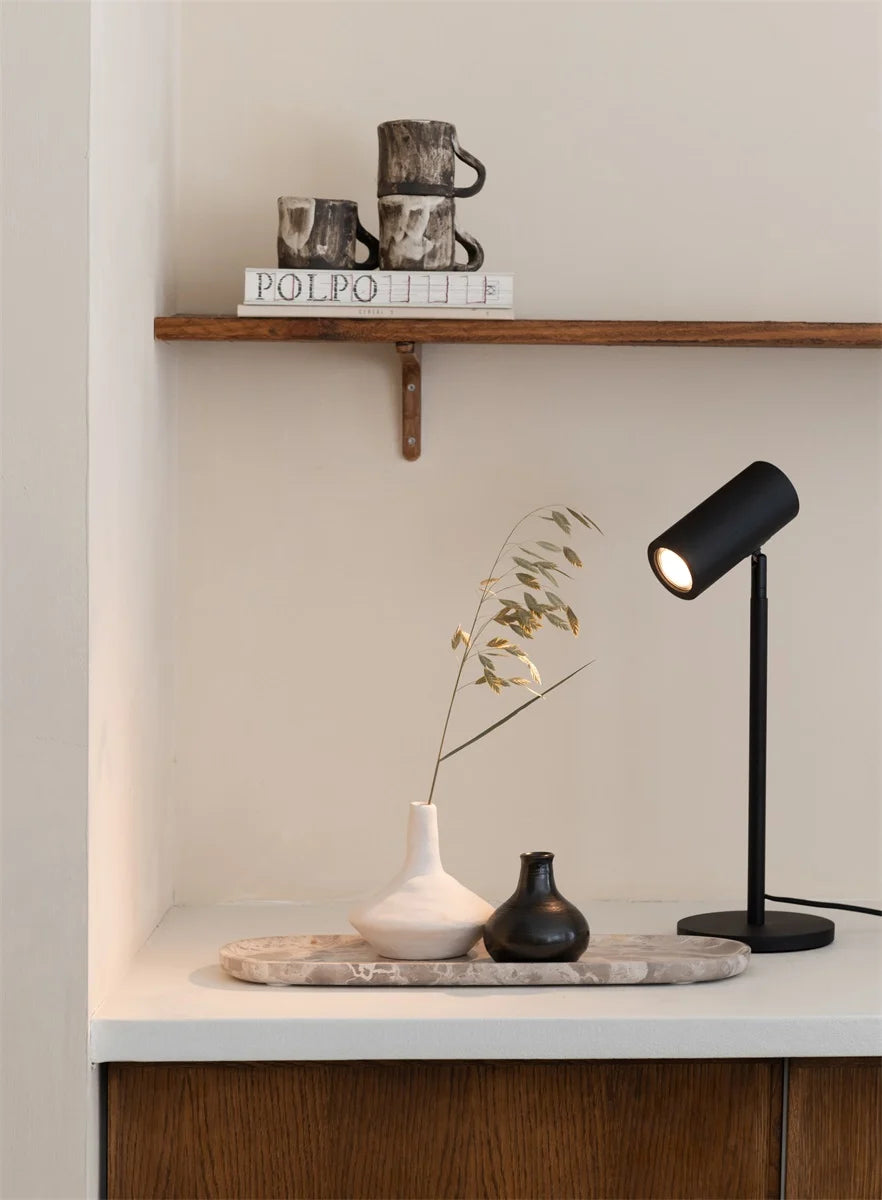 GOOD&MOJO - Lampe de table Java -  Noir ou Naturel - H. 47 - Diamètre Base 18