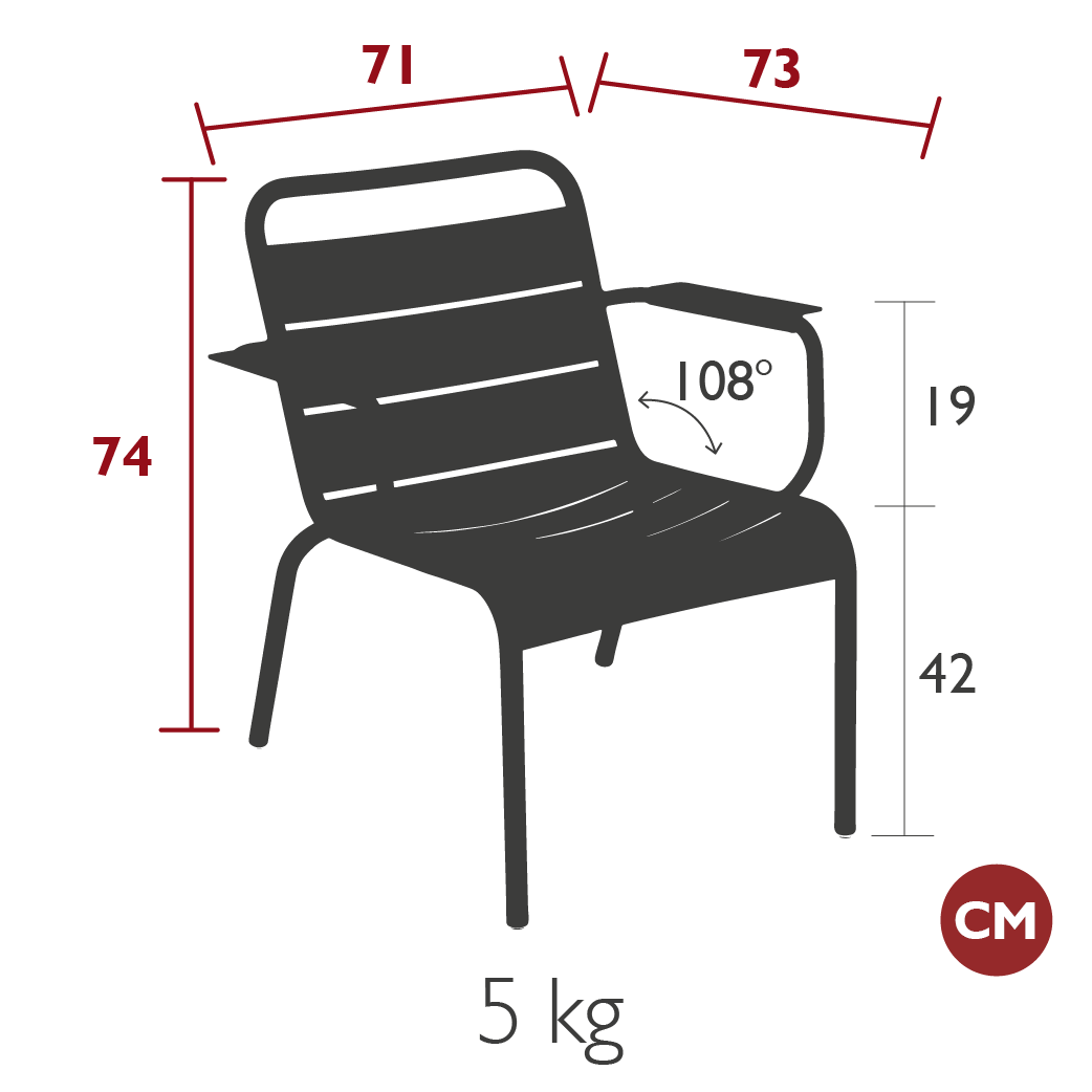 Fermob - Luxembourg - Fauteuil Lounge - Cactus (En stock)