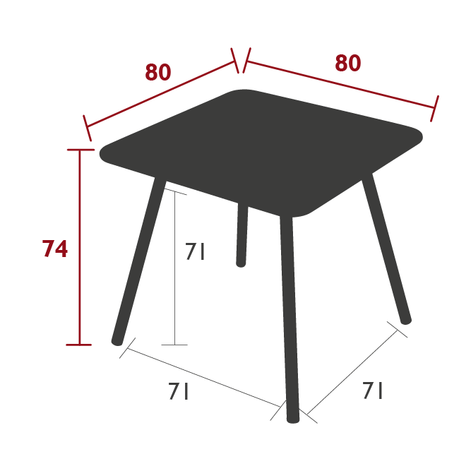 Fermob - Luxembourg - Table - 80 x 80 cm - Romarin (En stock)