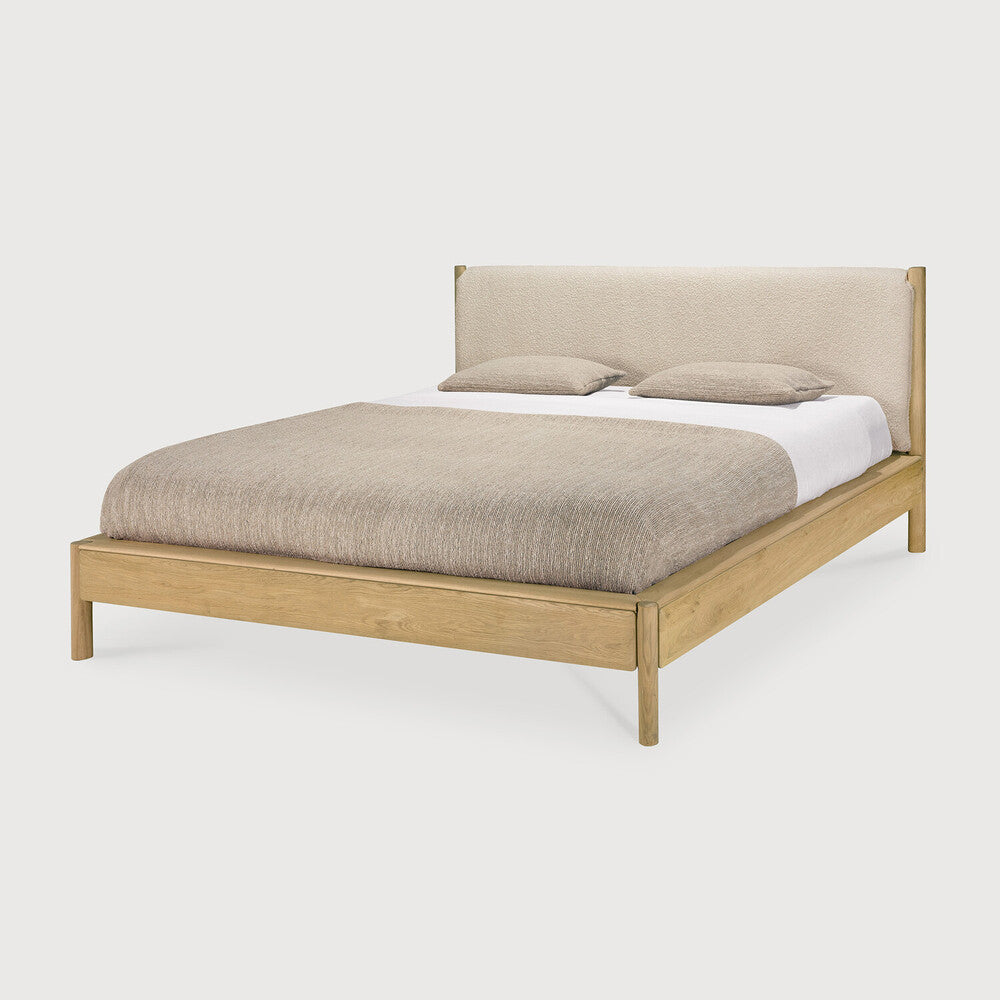 Ethnicraft - Lit PI - Chêne Huilé - Tissu Cloud - Couchage 180 x 200