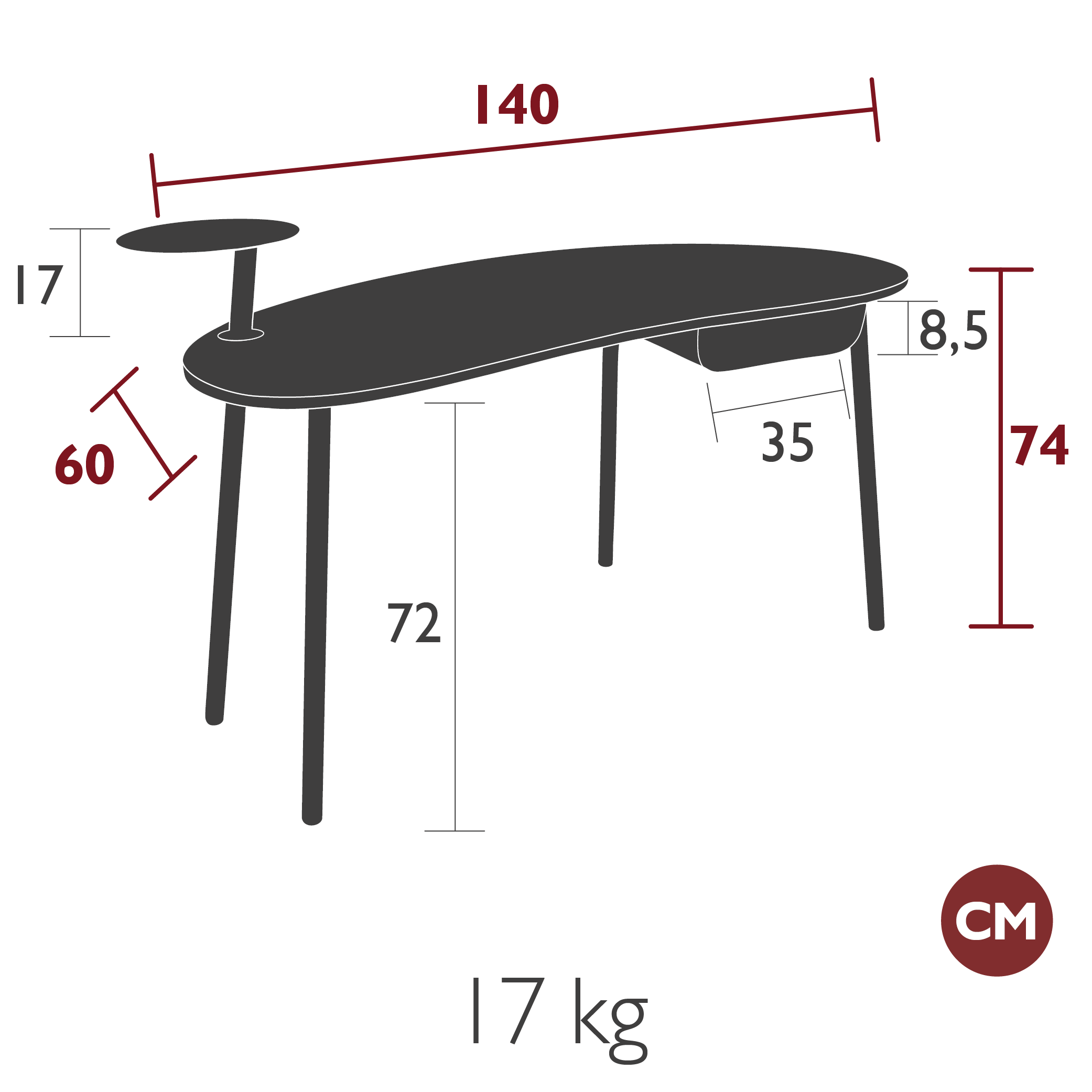 Fermob - Indoor - Bureau Nuage - 25 Coloris