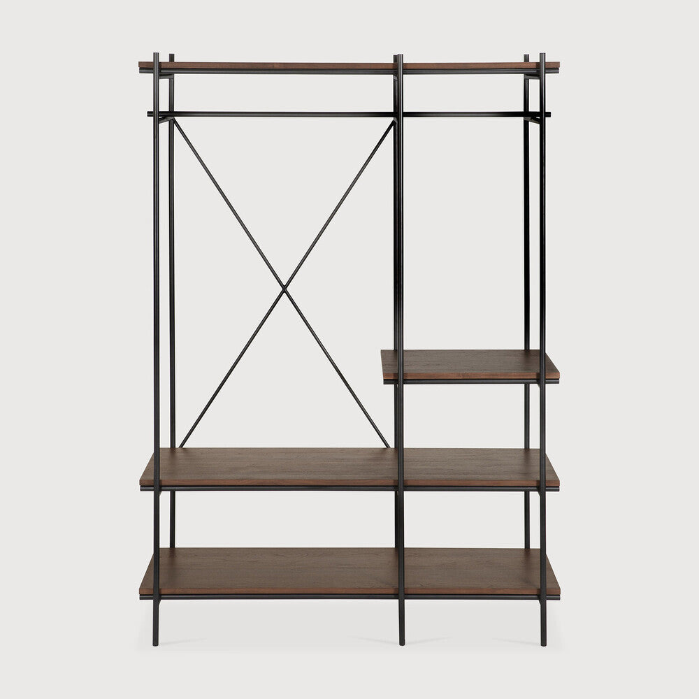 Ethnicraft - Penderie Oscar - teck massif - Brun Verni - 140 x 51 x H197