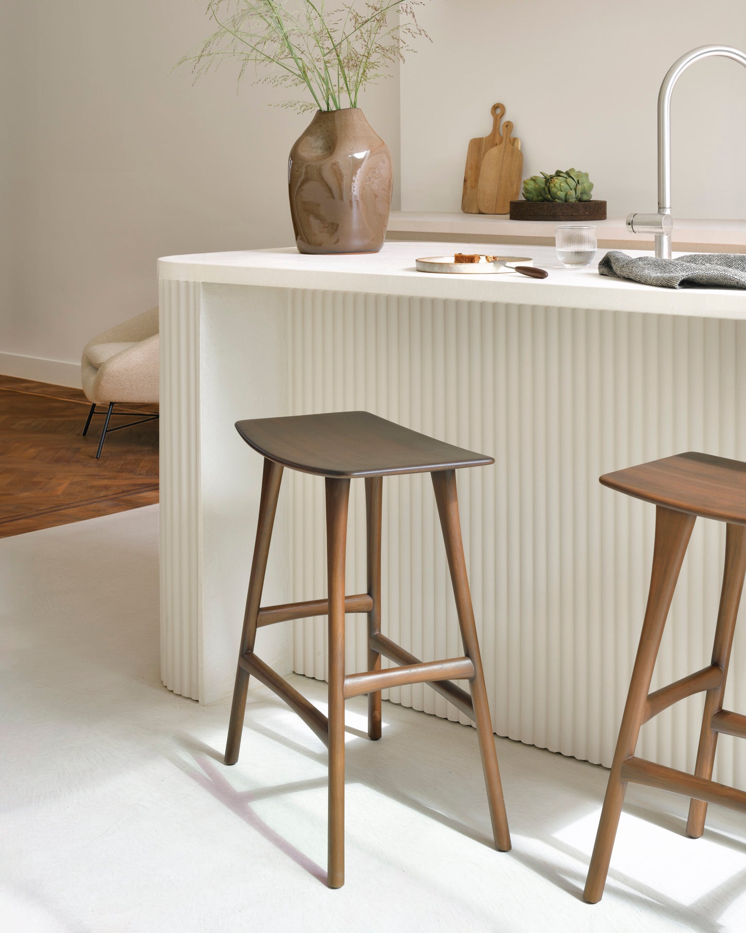 Ethnicraft - Tabouret counter Osso - Teck brun verni - H 67