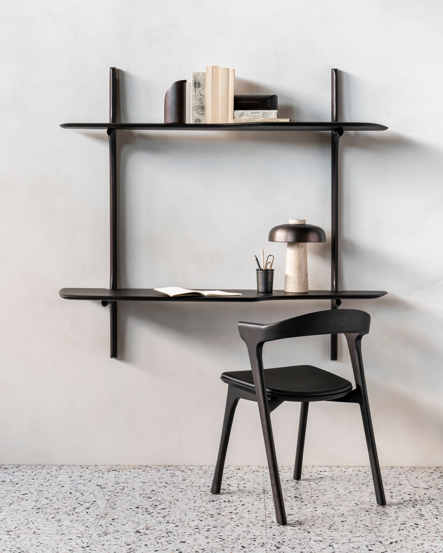 Ethnicraft - Bureau Mural PI - Acajou vernis - 140 x 48 x 126