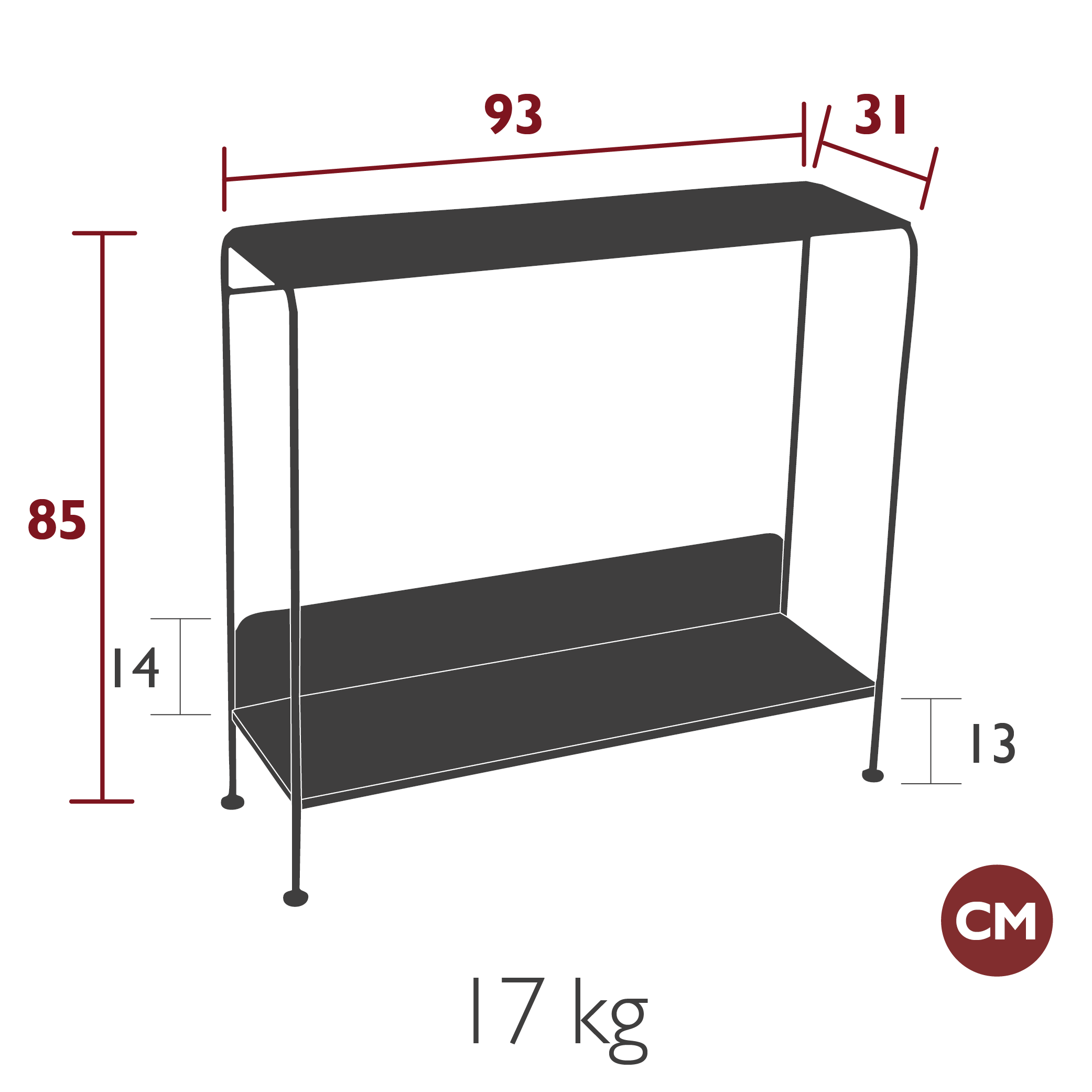 Fermob - Indoor - Console Picolino - 25 Coloris