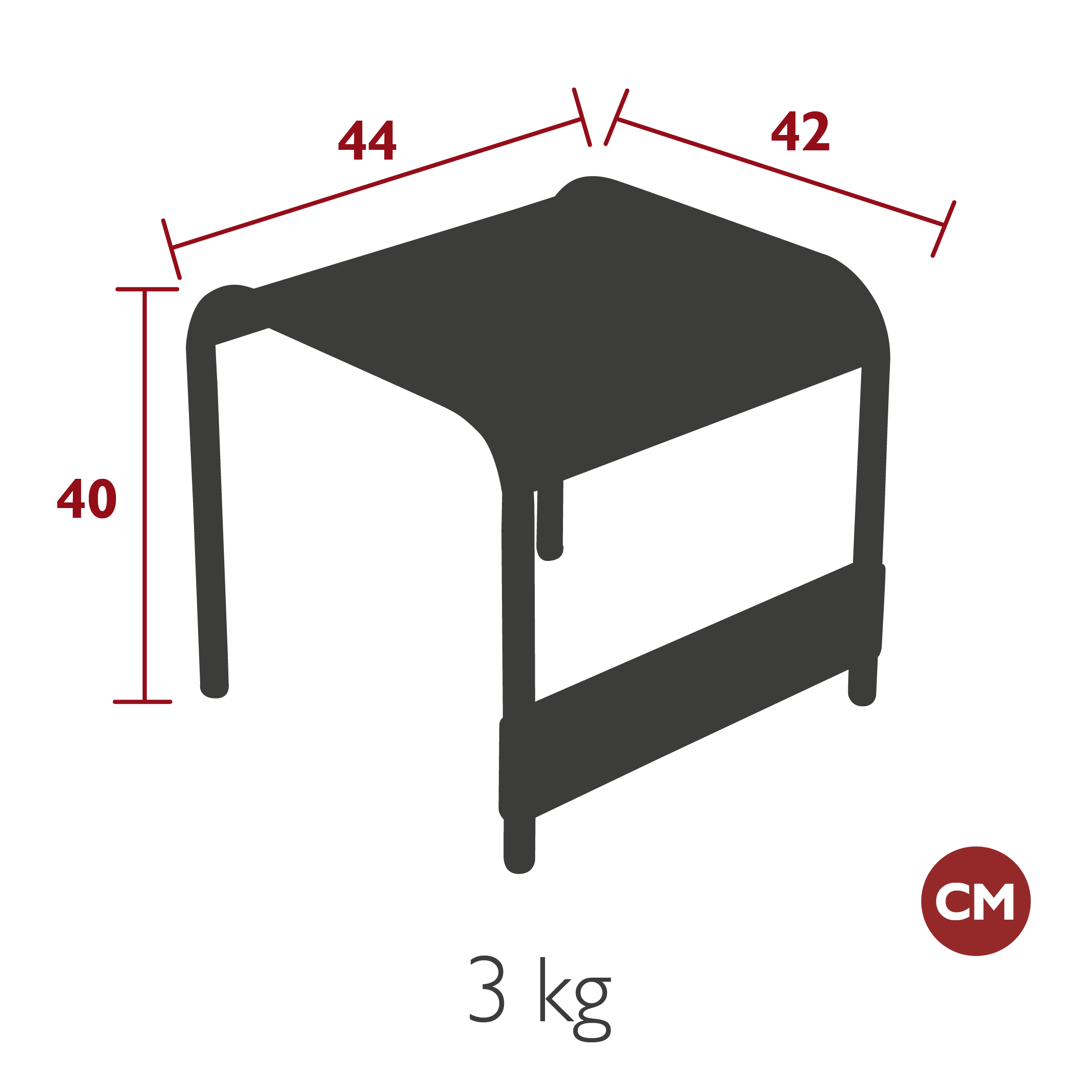 Fermob - Luxembourg - Table basse / repose-pieds - Gris Argile - En Stock