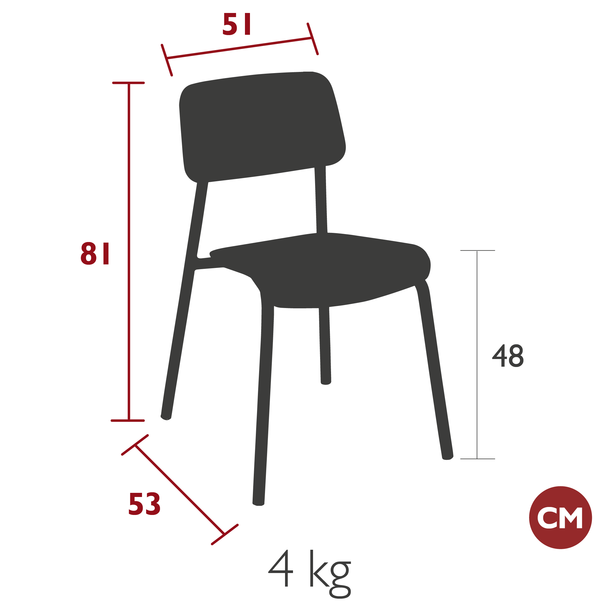 Fermob - Chaise Studie en chêne naturel