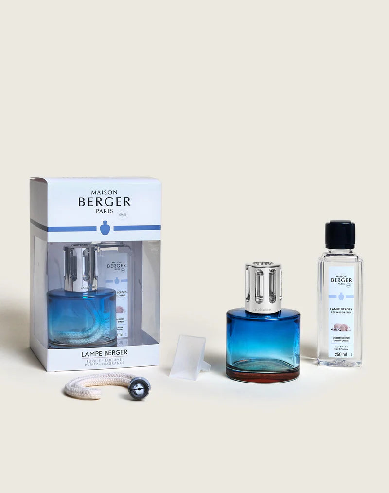 Lampe Maison Berger - Coffret Pure - Bleu-Nude - Parfum Caresse de Cotton