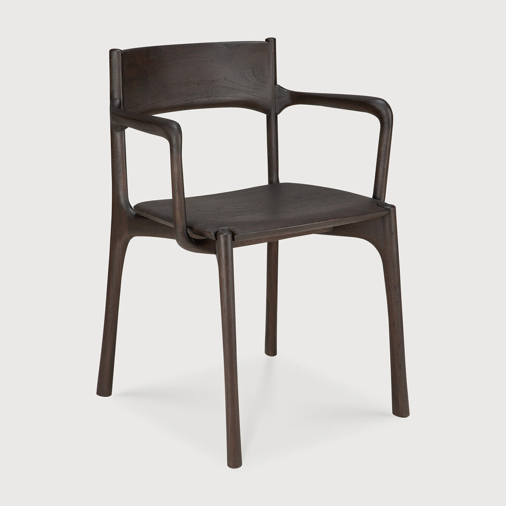 Ethnicraft - Chaise PI - Teck verni teinté brun foncé