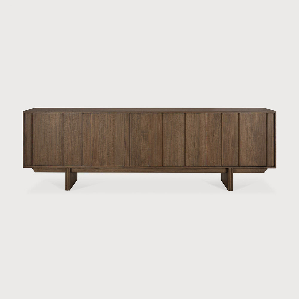 Ethnicraft - Buffet Pillar - Teck teinté brun wild - 4 portes - 220 x 45 x H70