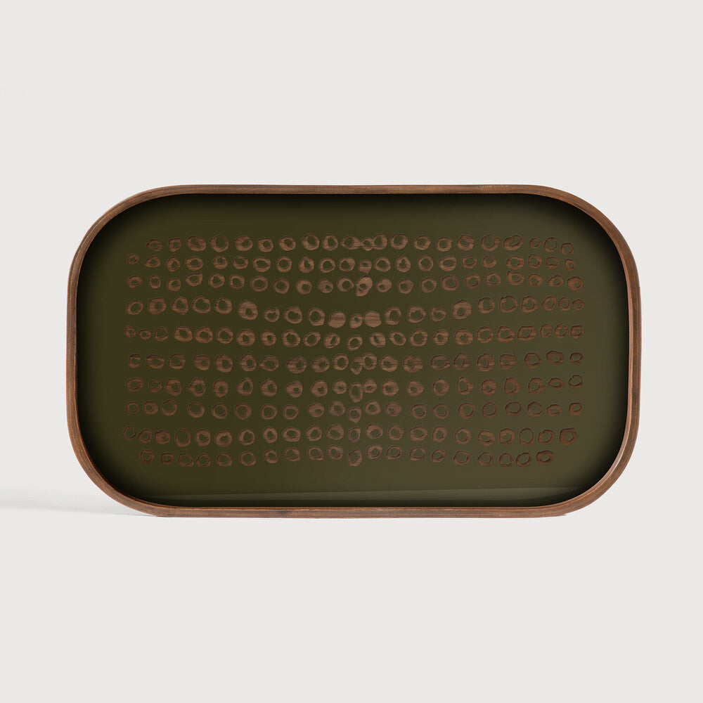 Ethnicraft - Plateau XL rectangulaire Second Nature Moss - Verre - 53 x 31 x H3