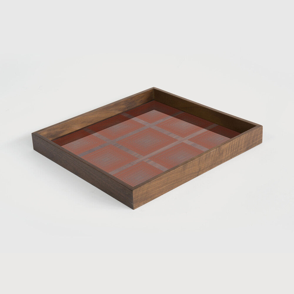 Ethnicraft - Plateau carré en verre - Pumpkin - S - 38 x 38 x H4