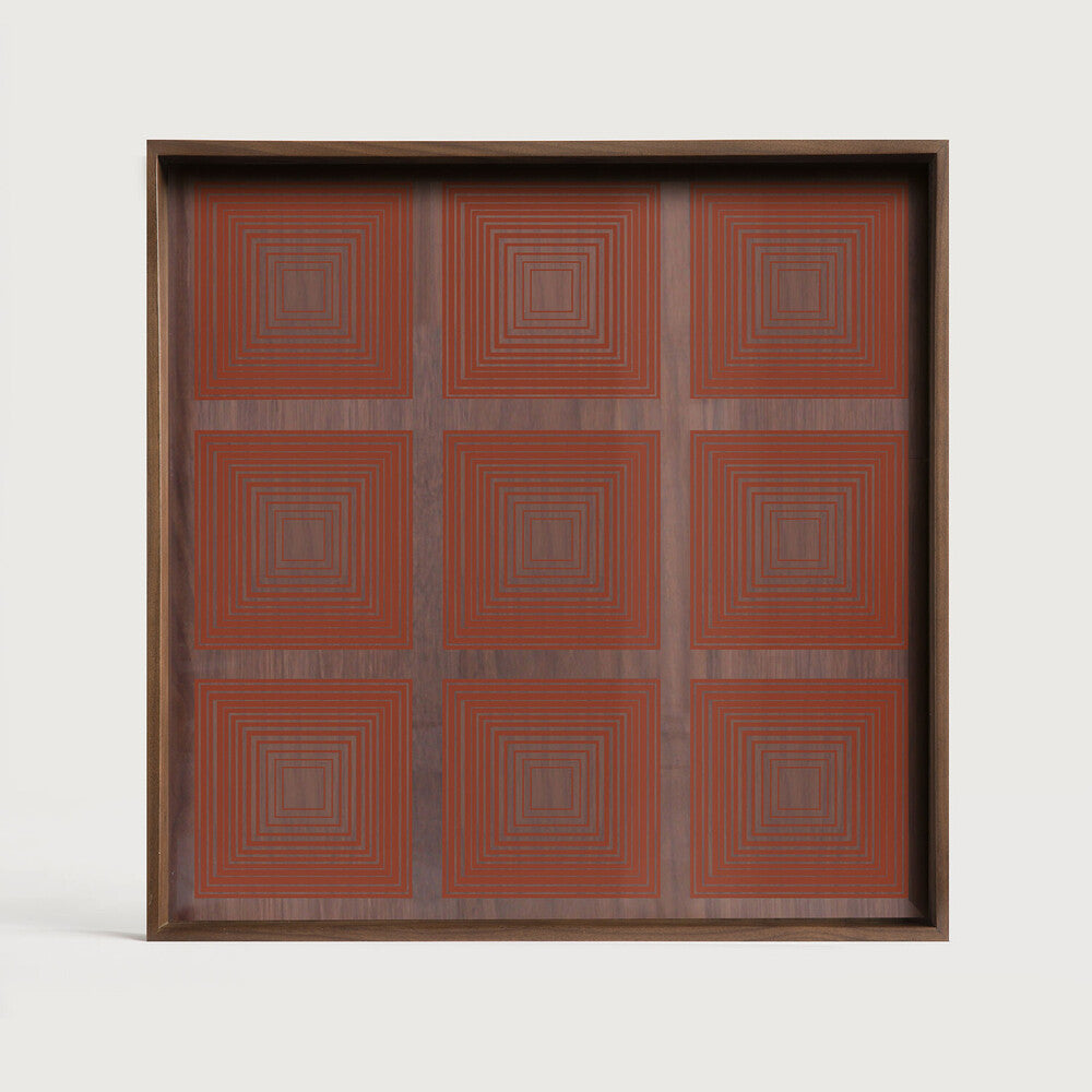 Ethnicraft - Plateau carré en verre - Pumpkin - S - 38 x 38 x H4