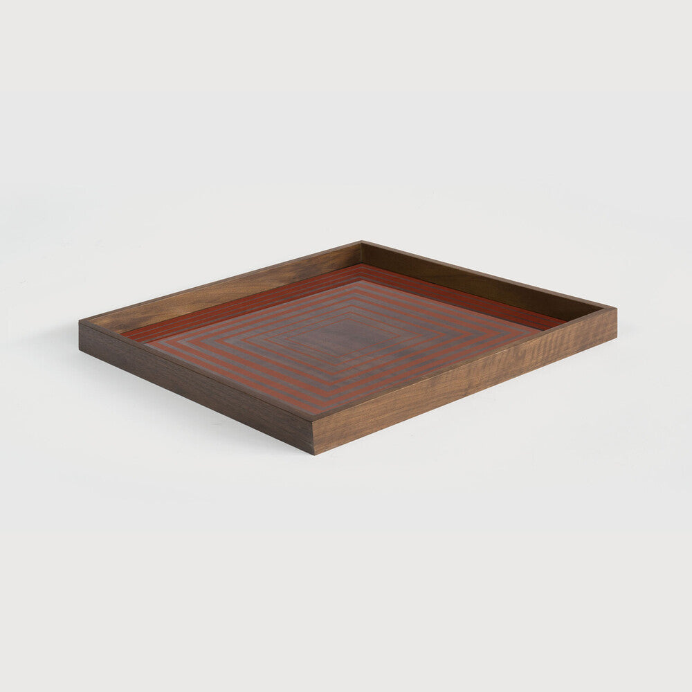 Ethnicraft - Plateaux carrés en verre "Pumpkin" - taille L - 51 x 51 x H4