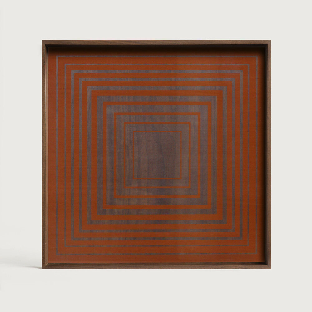 Ethnicraft - Plateaux carrés en verre "Pumpkin" - taille L - 51 x 51 x H4