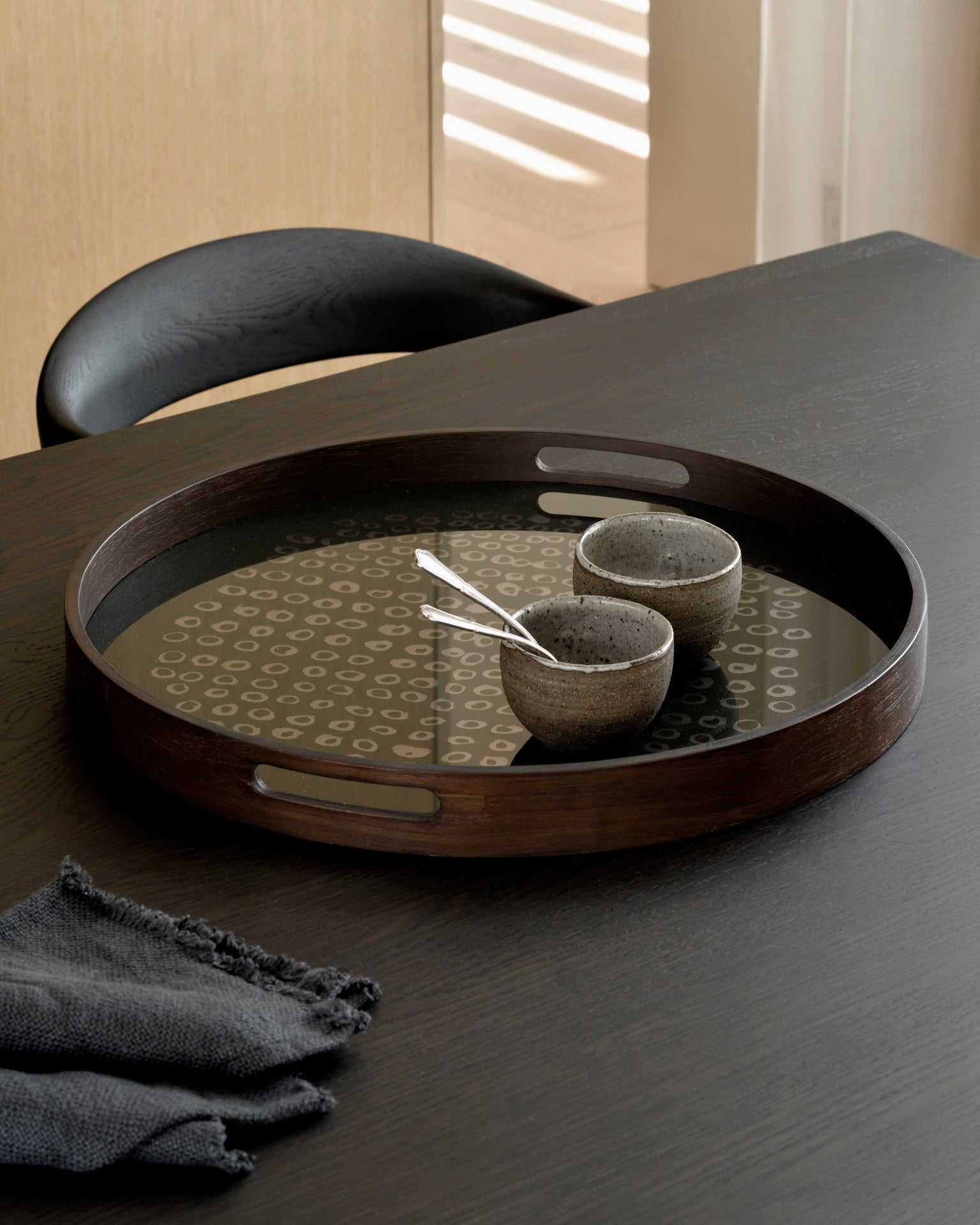 Ethnicraft - Plateau Second nature Glass - round - S - 48 x 48 x H4