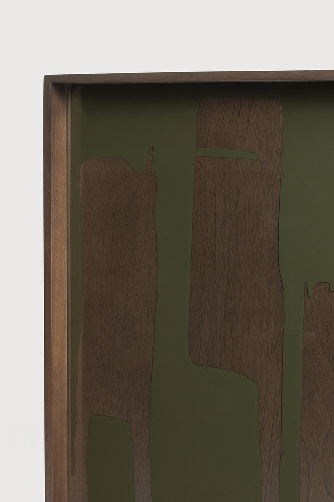 Ethnicraft - Plateaux carrés en verre "Second Nature Moss" - taille L - 51 x 51 x H4