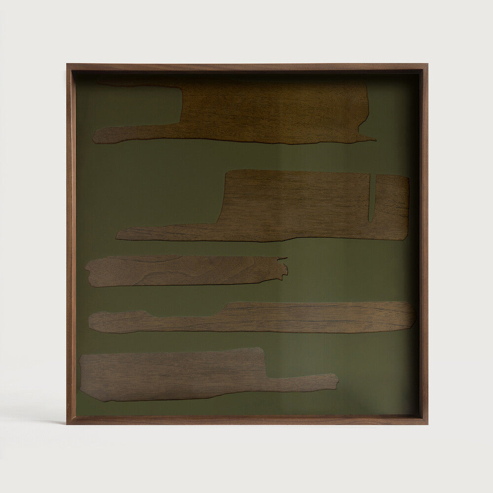 Ethnicraft - Plateaux carrés en verre "Second Nature Moss" - taille L - 51 x 51 x H4