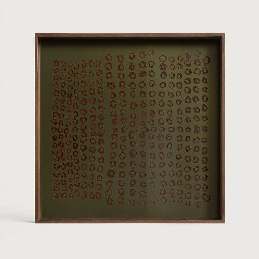 Ethnicraft - Plateau carré en verre - Second Nature Moss - S - 38 x 38 x H4