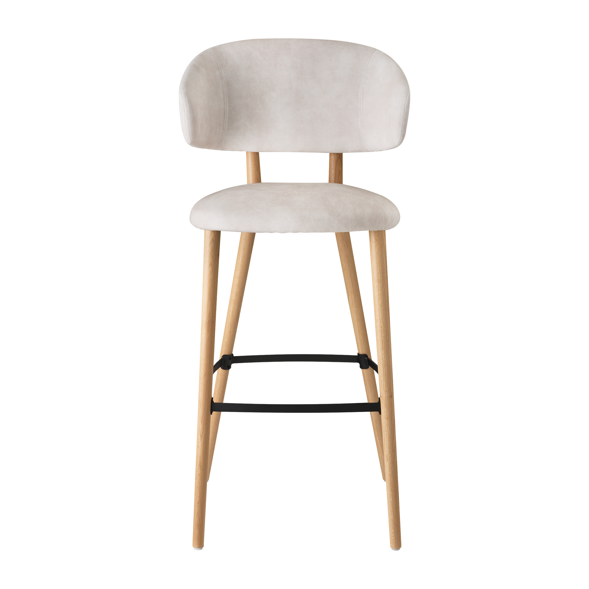 Mobitec - Tabouret de bar Toro avec accoudoirs - Bois Massif - Hauteur d'assise 82